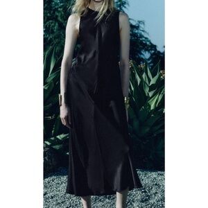 ZARA SLEEVELESS BLACK MIDI DRESS ZW COLLECTION NWT SZ S, M